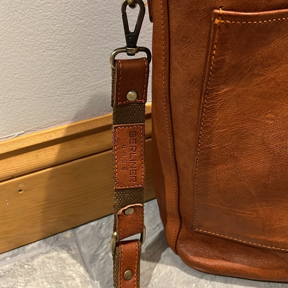 Cognac Leather Crossbody Bag - Picture 7 of 7